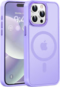 Newfuture Upgraded Magnetic for iPhone 15 Pro Max Case [Compatible with Magsafe] [Mil-Grade Protection], Pocket-Friendly, Slim Translucent Phone Case Cover for iPhone 15 Pro Max 6.7", Lilac Purple
