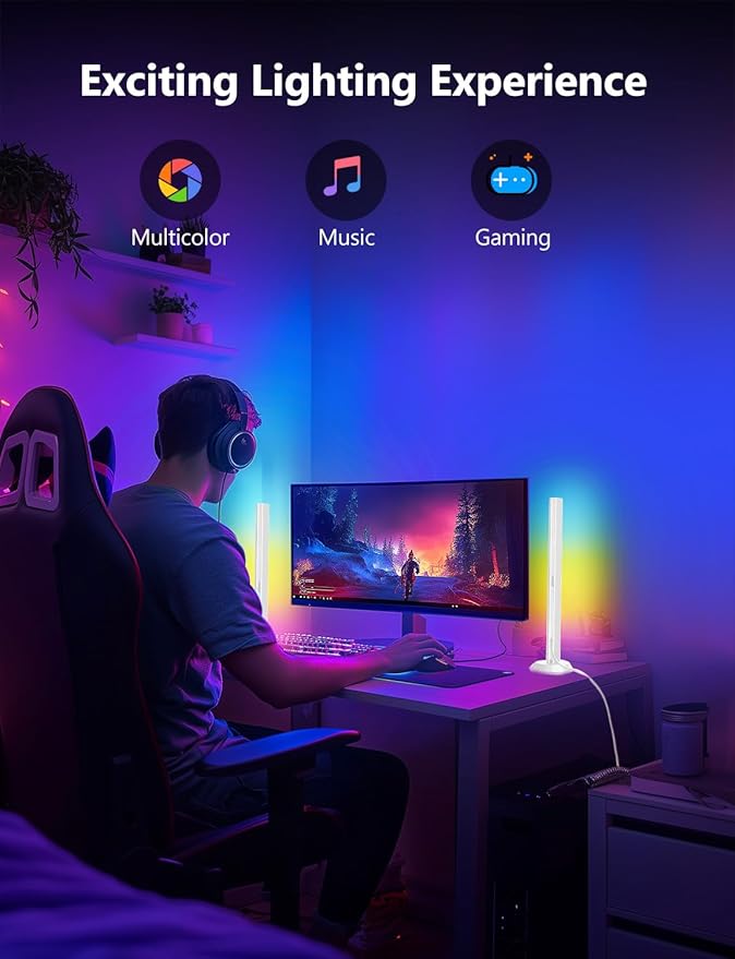 DAYBETTER RGB Light Bar, Gaming Light Bars with Multiple Placement Options, Smart LED Light Bars with Music Sync and Scene Modes, Led Light Bar for Room, TV, Monitor, PC Gaming Desk Decor