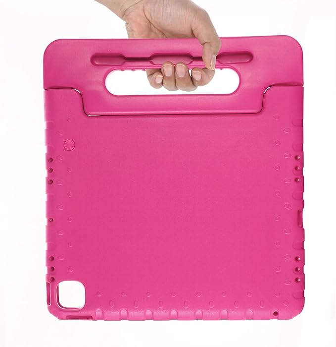 Kids Case for iPad Air 13-inch M3/M2 & iPad Pro 13 inch Case M5/M4 (2025/2024) with Pencil Holder/Kickstand Lightweight Convertible Handle Stand EVA Shockproof Rugged Protective Cover, Rose