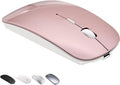 Bluetooth Wireless Mouse for MacBook Air Mac Pro Laptop Computer iPad Pad PC Laser Optical Rechargeable Mini Slim Silent Mouse Widely Used Desktop Hp iMac (Rose Gold)