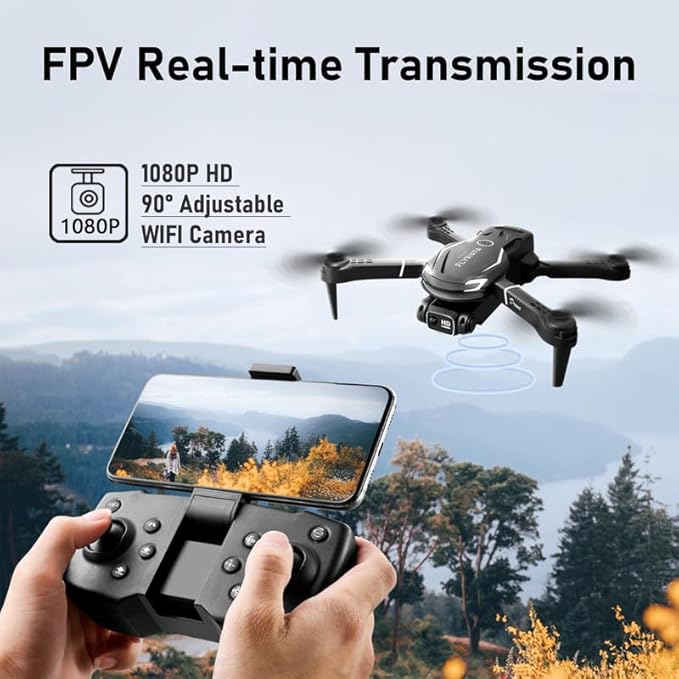 FLYVISTA Cool Mini Drone with Camera for Kids Adults Beginners, 1080P FPV Camera Remote Control Drone for Kids with 2 Batteries, One-Click Take Off/Landing, Altitude Hold, Headless Mode, 360° Flips, 3-Gear Speeds , Emergency Stop, Toys Gifts for Adults...