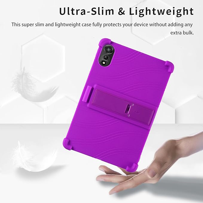 for Nexall N90 Tablet Case 12Inch, Shockproof Four Corner Airbag Protection,Soft Silicone Edge Cover with Built-in Stand,Heavy Duty Protective Sleeve for Nexall N90,Purple