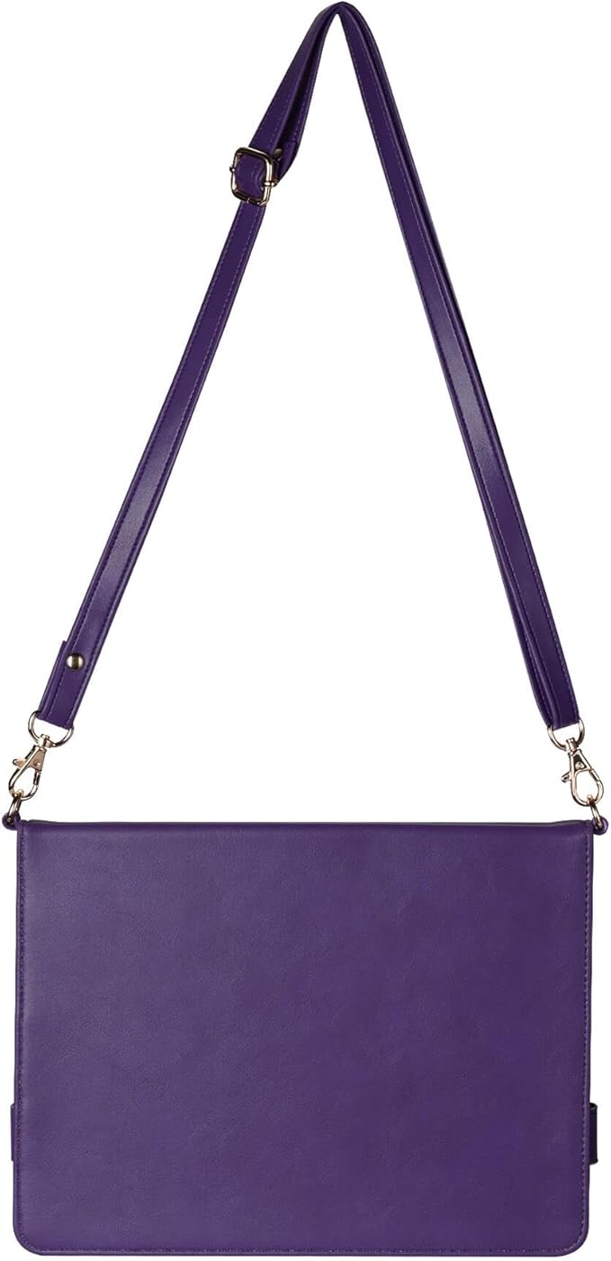Handbag Case for iPad Mini 5th/4th/3th/2th/1st Generation 7.9-inch, Techcircle Folio Stand PU Leather Crossbody iPad Mini Cover with Hand Strap, Multiple Card Slots Envelope Pocket Wallet Case, Purple