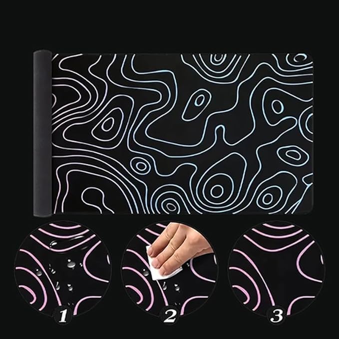 Rcege Large Mouse Pad for Desk - Gaming Mouse Pad with Stitched Edges, Anti-Slip Base for Keyboard and Mouse(Dazzle Black, 31.5L x 15.8W inches)