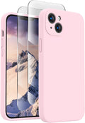 FireNova Designed for iPhone 13 Case, Silicone Upgraded [Camera Protection] Phone Case, Soft Anti-Scratch Microfiber Lining Inside, 6.1 inch, Chalk Pink