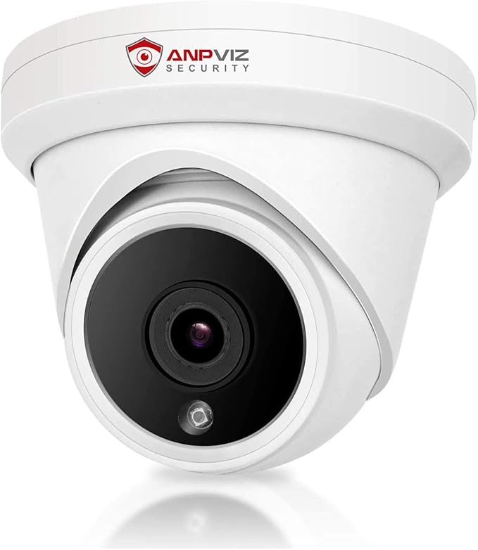 Anpviz 5MP PoE IP Camera Outdoor, Turret Security Camera with Human Detection, 100ft IR Night Vision, 2.8mm Wide Angle, Built-in Mic, IP66 Waterproof, Full Metal, Big Turret for Business (U Series)