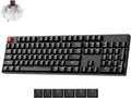 Keychron K10 Version 2 Full Size 104 Keys Bluetooth Wireless Mechanical Gaming Keyboard for Mac Windows Super Brown Switch White LED Backlight/USB C Wired Computer Keyboard