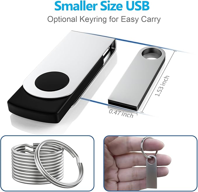 ABLAZE Custom Flash Drive 4GB 10 Pack, Personalized USB with Your Logo Metal Thumb Drives USB 2.0 Memory Stick Pendrive (Sliver)