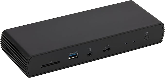 Amazon Basics Thunderbolt 4 Pro Docking Station, Dual 4K Monitor Support, 8K Display, 2xTBT4, 1xHDMI2.1, 3xUSB A 3.1, RJ45 Ethernet, Black, 7.86 x 2.95 x 1.23 inches