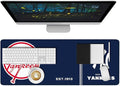 Baseball Mouse Pad Extended Large Gaming Desk Pad 31.5 x 11.8 Inch, XL Mousepad Topographic Mouse Pad with Anti-Slip Rubber Base for New York Home Office