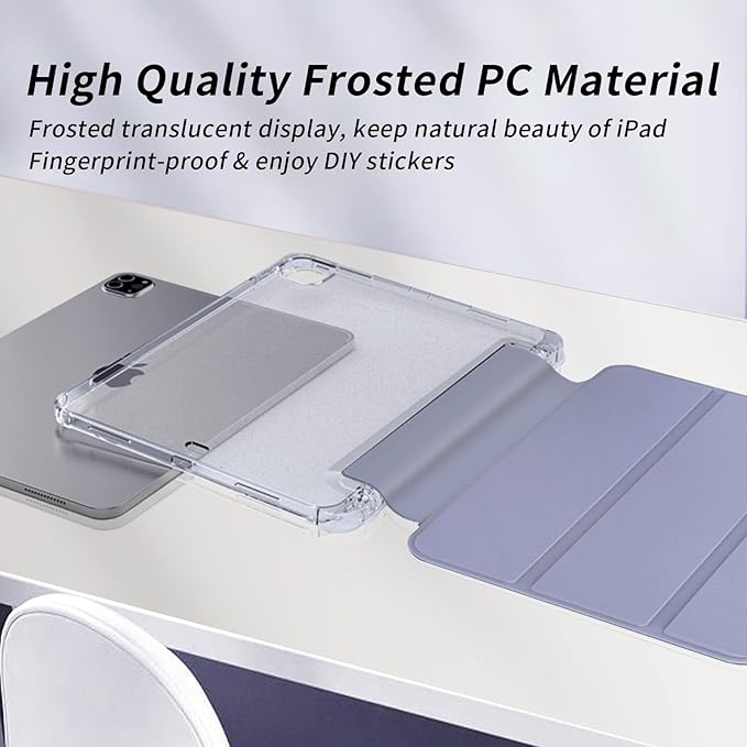 Kenke New iPad Pro 11 Inch Case 4th/3rd/2nd/1st Generation 2022/2021/2020/2018 Support 2nd Pencil Charge with Built-in Left Side Pencil Holder, Hard Frosted Back Cover & Colored Edge (Purple)