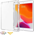 Clear Case for iPad mini 5/4/3/2/1 Cover 7.9" (iPad mini 5th/4th/3rd/2nd/1st Generation) with Pencil Holder Lightweight Crystal Transparent Shockproof Soft TPU Back Protective Shell, Clear