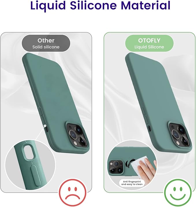 OTOFLY Designed for iPhone 14 Pro Max Phone Case, Silicone Shockproof Slim Thin Phone Case for iPhone 14 ProMax Case 6.7 inch (Pine Green)