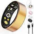 Smart Ring For Women Men, Health Tracker with Heart Rate/Blood Oxygen/Blood Pressure/Sleep Monitoring/Step Counting, IP68 Waterproof Fitness ring, No App Fees for iPhone & Android (Rose Gold, 11#)