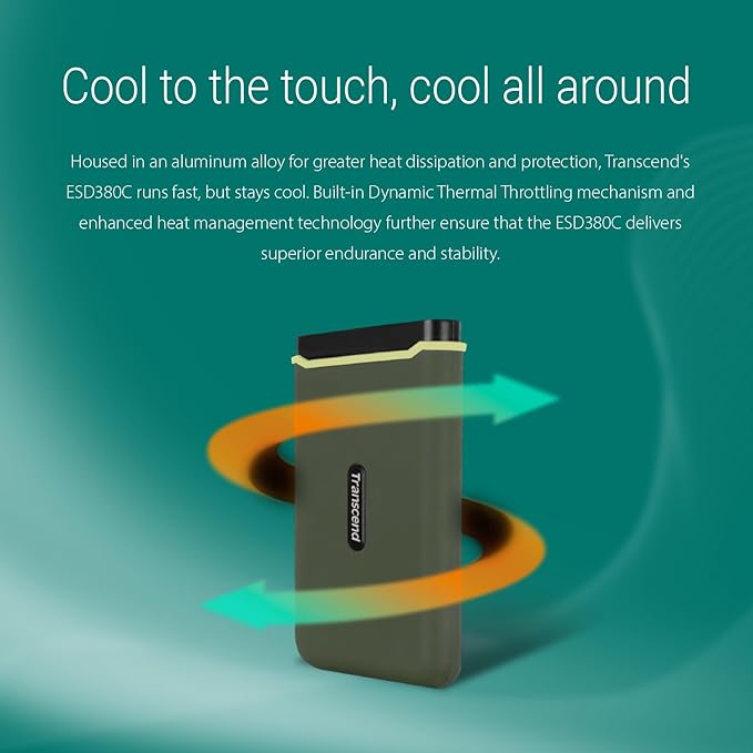 Transcend 2TB External SSD, Up to 2000MB/s, Portable Hard Drive for Steam Deck/iPhone/iPad/Mac/Windows/Android/Tablets/PS5/PS4/Xbox/Smart TV, USB 3.2 Gen 2 (20Gbps) USB-C Cable Portable SSD