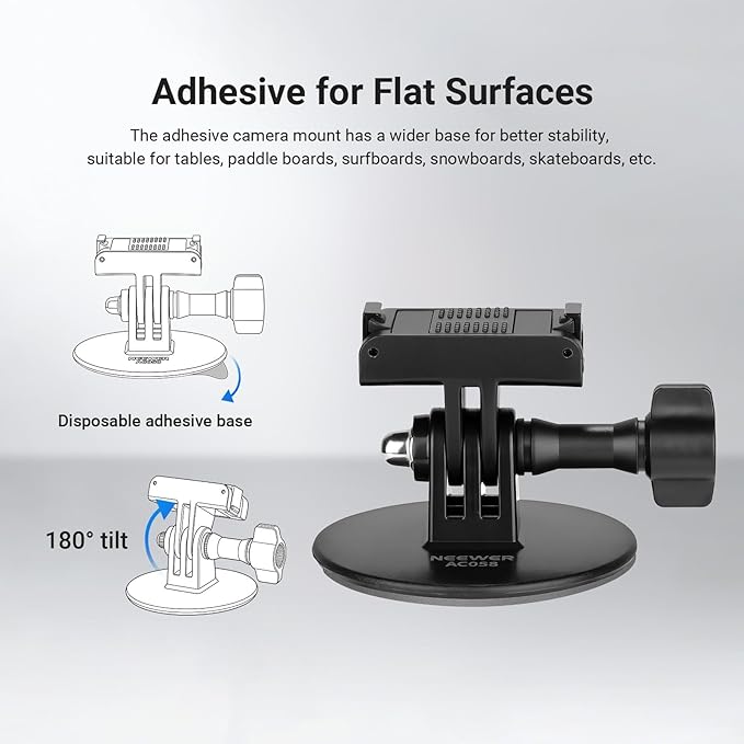 NEEWER Adhesive Base Mount Kit Compatible with DJI Osmo Nano/Osmo 360/Action 6 5 Pro 4 3, Magnetic Quick Release Adapter Stand Bracket Action Camera Accessories for POV Video Recording, AC058