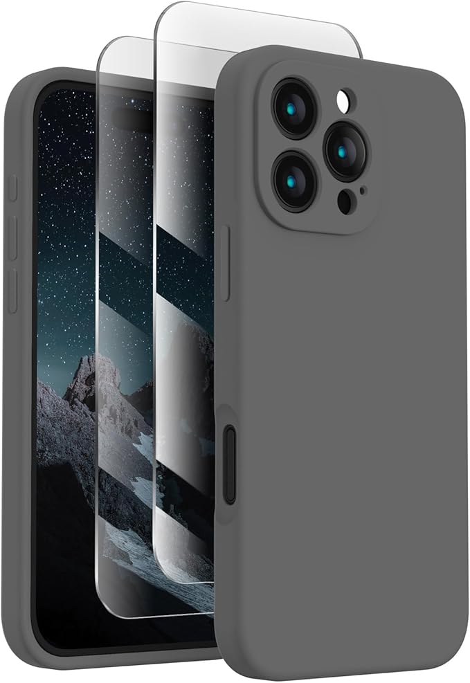 FireNova Designed for iPhone 16 Pro Case, Silicone Upgraded [Camera Protection] Phone Case, Soft Anti-Scratch Microfiber Lining Inside, 2024, Space Gray