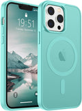 SUPFINE Magnetic for iPhone 12 Pro Max Case (Compatible with MagSafe) (Military Grade Drop Protection) Translucent Matte Shockproof with Anti-Fingerprint Phone Case,Blue Green