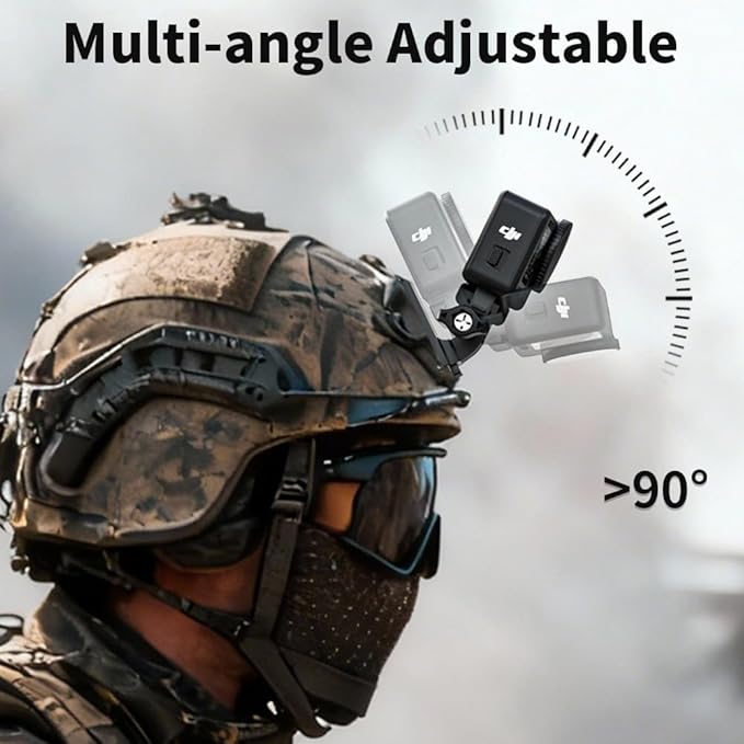 Aluminum NVG Helmet Mount, Tactical Helmet NVG Mount Compatible with GoPro Hero 13/12/11/10/9/8, DJI Osmo Action 6/5 Pro/4/3, Nano, Insta360, AKASO and Most Action Cameras