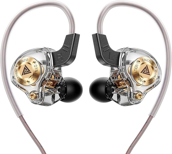 Piluyaa Wired Gaming Headphones IEM Earphones with 1DD，QKZ ENZO in Ear Monitor, HiFi USB C Earbuds, Bass Sound with New 11mm Dynamic Driver for Video Music Gaming (Grey)