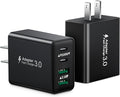 USB C Charger Block, 2-Pack 40W Fast Charging Block 4-Port Dual PD Power Adapter +QC Wall Plug Double USBC Charger Block Multi Type C Charging Cube for iPhone 17 16 15 14 13 12 11 Pro Max, Samsung