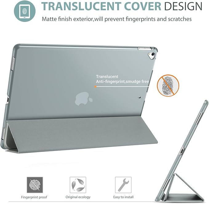 ProCase Smart Case for iPad Pro 12.9 Inch 1st and 2nd Generation (2015 and 2017 Model), Stand Cover Support Auto Sleep/Wake -Lightgrey
