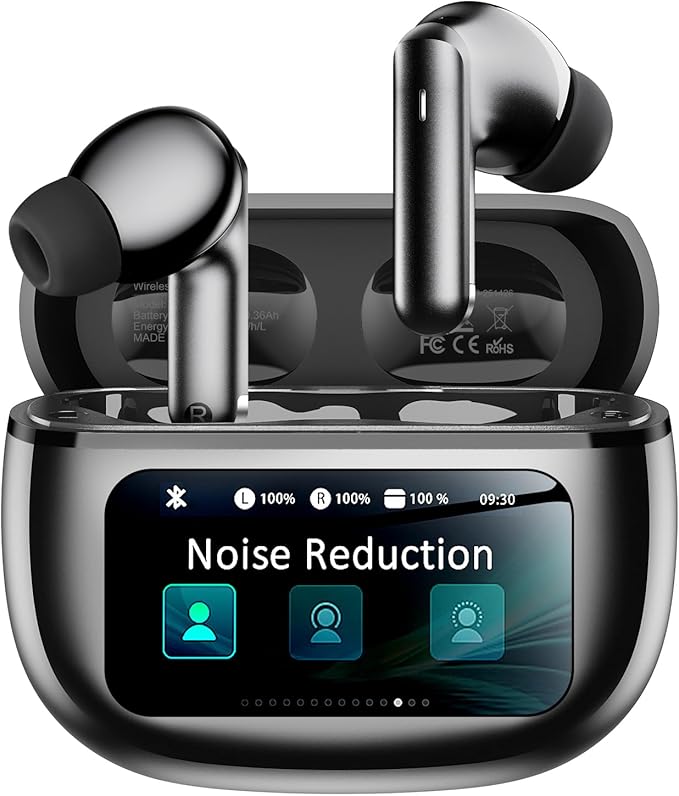 Wireless Earbuds, Ear Buds Active Noise Cancelling with Charging Case, 6.0 Bluetooth Earbuds with AI Clear Calls, 40H Playtime for Sports & Working,Stereo Sound Headphones for iPhone/Android-Night Bl
