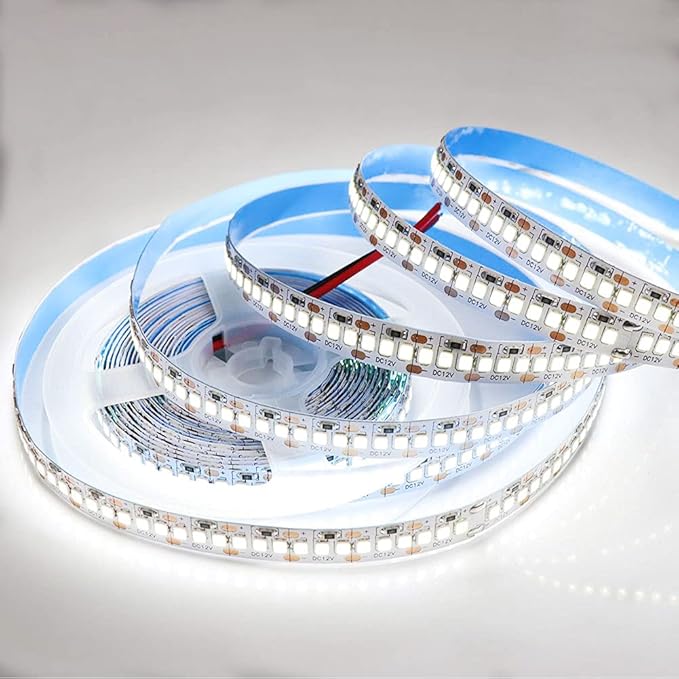 SUYOOULIN LED Strip Lights, SMD 2835 LED Strip, DC12V 1200LEDs 16.4Ft 26000LM High Density LED Light Strips Tube Waterproof IP67, 3 Times Brightness Than SMD3528 LED Strip, Daylight White 6500K