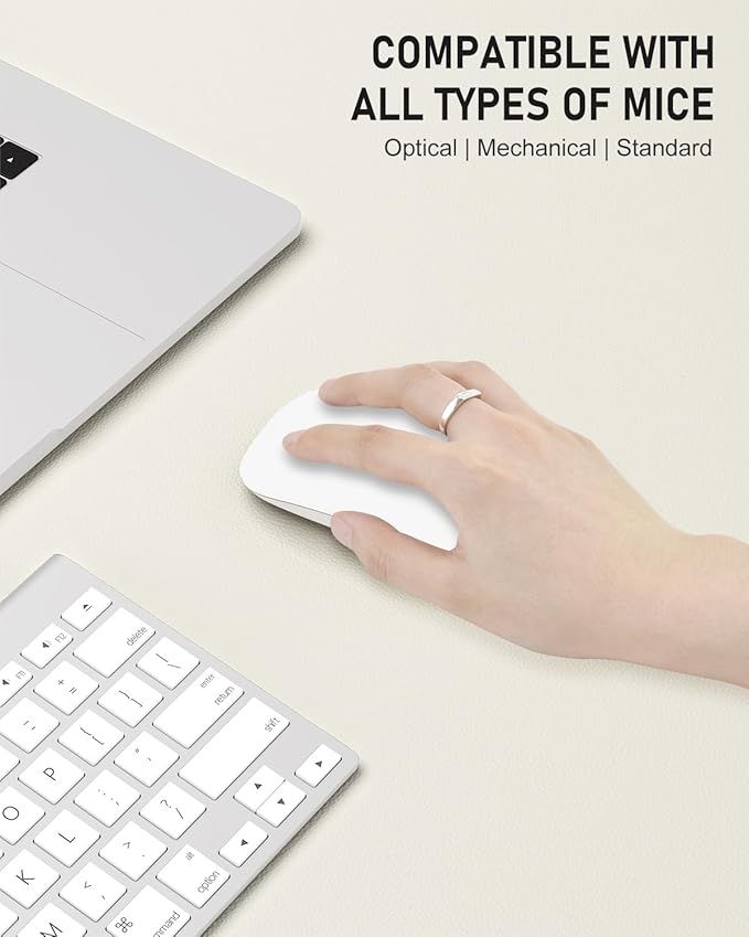 Desk Pad, 35.5" x 17" PU Leather Non-Slip Desk Mat Large Mouse Pad for Desktop, Waterproof Laptop Computer Writing Mat for Office, Home, Work, Gaming, Ivory White