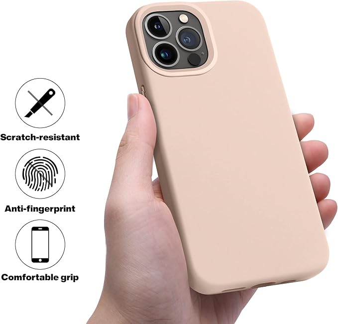 OTOFLY Designed for iPhone 13 Pro Max Case, Silicone Shockproof Slim Thin Phone Case for iPhone 13 Pro Max 6.7 inch (Pink)