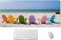 SSOIU Desk Mat, Extended Gaming Mouse Pad (35.5x15.7 in), Large Non-Slip Rubber Base Mousepad with Stitched Edges, Waterproof Keyboard Mouse Mat for Work, Game, Office, Home - Beach and Ocean Scenics