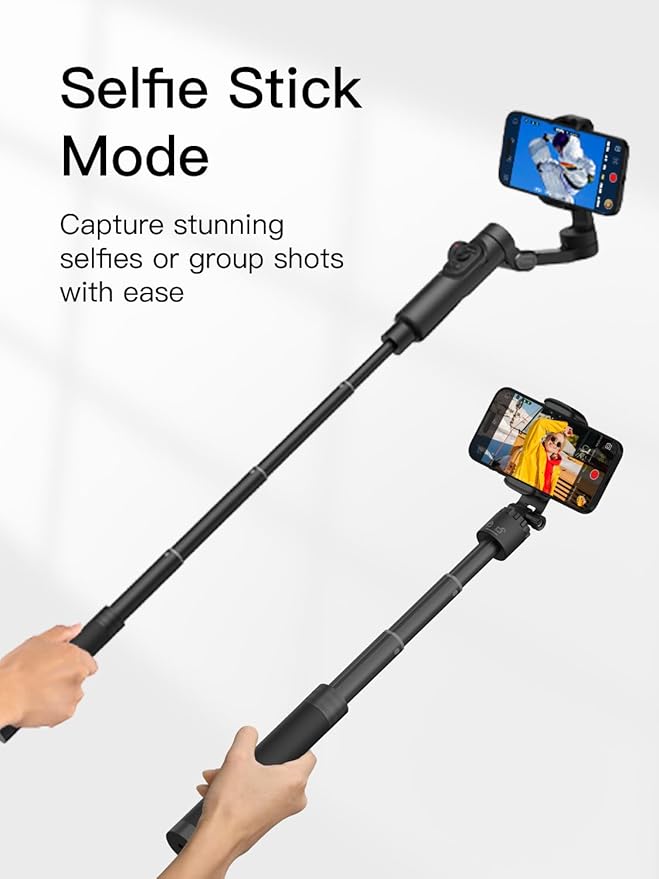 AOCHUAN 3-Axis Gimbal Stabilizer for Smartphone Smart X2 Black Kit & E10 Extension Rod