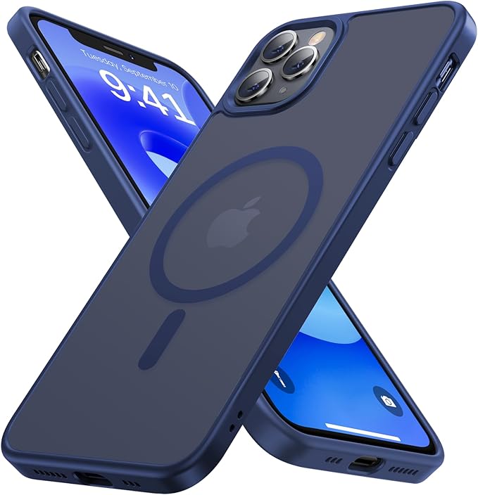 Magnetic for iPhone 11 Pro Max Case, [Compatible with MagSafe][Military-Grade Drop Protection][Anti-Yellowing]Shockproof Translucent Matte Cover for iPhone 11 Pro Max Phone Case,Midnight Blue