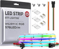BTF-LIGHTING FCOB WS2811 IC RGB COB LED Strip DC12V 576LED/m 9.8FT Flexible High Density Color Chasing Uniform Light 16IC/m 10mm Width for Indoor Lighting Project(No Adapter or Controller)