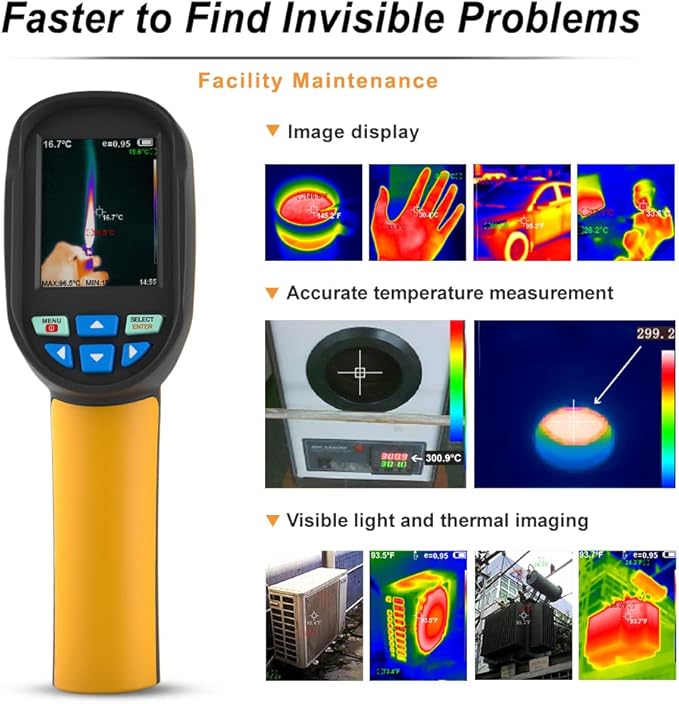 Thermal Imaging Camera, Pocket-Sized Infrared Camera with Real-Time Thermal Image, Temperature Measurement Range -4°F to 572°F, Mini IR Thermal Imager, Hti-Xintai (HT-03)