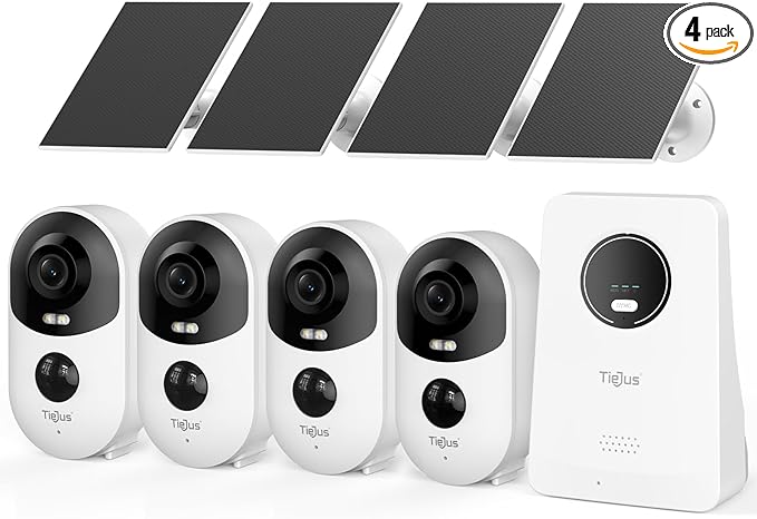 3K 4MP Security Cameras Outdoor Wireless, Solar Powered Cameras for Home Security, No Subscription, Smart Detection, Color Night Vision, 2-Way Talk, 2.4/5GHz WiFi, 32GB Local Storage