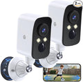 360° View Wireless Outdoor Security Camera, No Subscription Free 7-Day Cloud/SD, Pan, AI Detection, Magnetic, Battery Powered, 2.4G WiFi, 2K, Night Vision, 2-Way Talk, Home Security, IP65