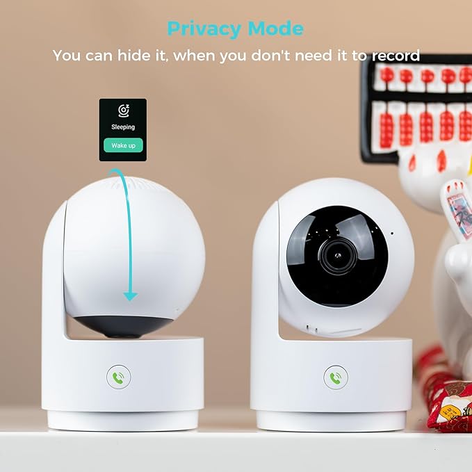 Vicohome 2K Indoor Security Camera, 5GHz Wi-Fi, Plug-in, 24/7 Recording, AI Tracking, Pet Baby Monitor, 360° View Pan/Tilt, 2-Way Audio, Night Vision, Easy to Setup, Audible Alarm,180 Days Care Plan