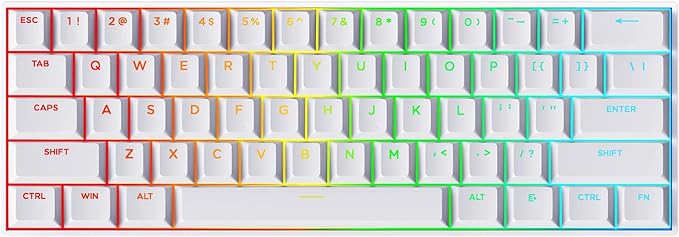 MCHOSE Ace 60 PRO Gaming Keyboard 60 Percent, Hall Effect Keyboard Wired, Magnetic Switch Keyboards Rapid Trigger, 8K Polling Rate, Adjustable Actuation Point, RGB Lighting, HotSwap, White