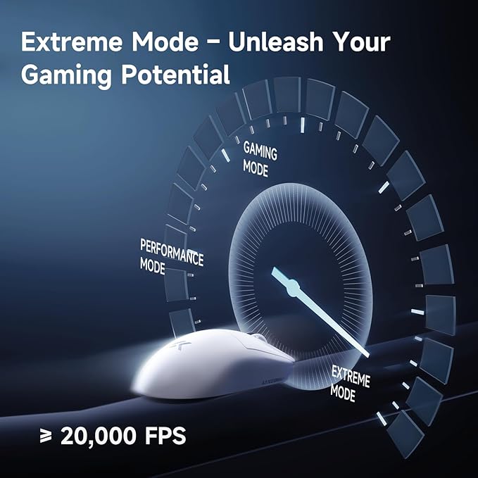 MCHOSE A7 V2 Pro Wireless Gaming Mouse Esports 59g, PAW3395, 26K DPI, TOPSPEED Wired 8K/Wireless 1K Polling, 130 Hour Battery Life PC/Mac White