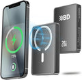 BBD Magnetic Portable Charger Power Bank for iPhone,1 Pack 12000mAh 20w Fast Charging Wireless Power Bank with USB C Cable in&Out Put Magsafe Battery Pack for iPhone 17 16 15 14 13 12