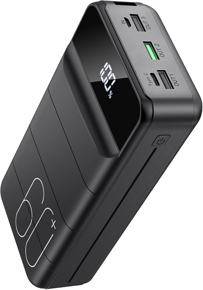 Portable Charger Power Bank 60000mAh Fast Charging 22.5W PD4.0 & QC 4.0 with USB C Battery Pack Charger Portable High Capacity Portable Phone Charger Power Bank for iPhone,Samsung,Travel (Black)