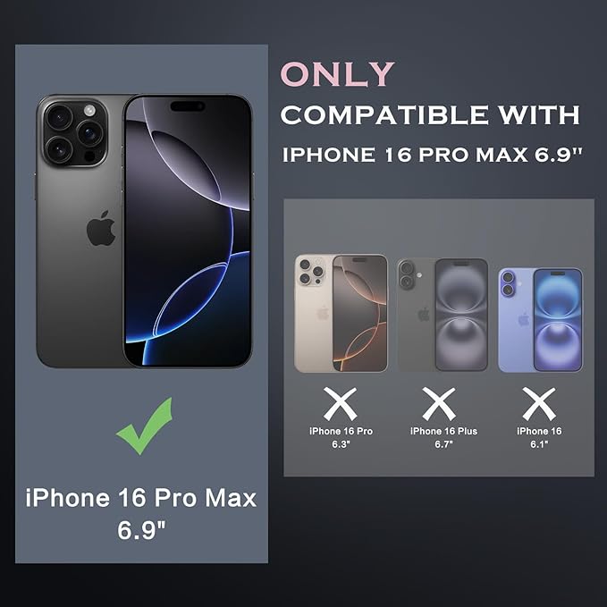 YINLAI Case for iPhone 16 Pro Max, Magnetic Case [Compatible with Magsafe] Supports Wireless Charging Slim Translucent Matte Women Men Shockproof Protective Back Phone Cover 6.9 Inch,Black/Red