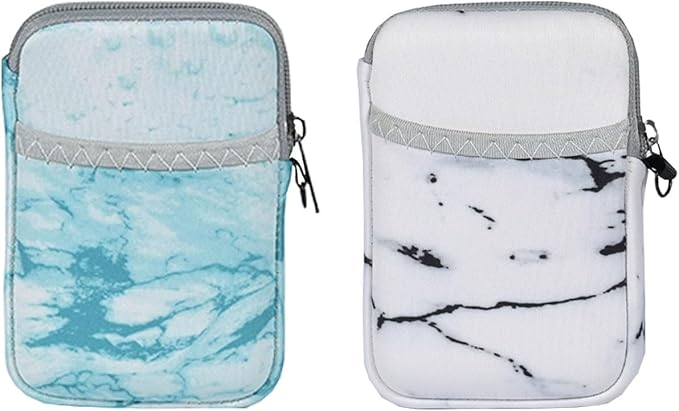 External Hard Drive Portable Carrying Case Waterproof Shockproof 2.5 inch Hard Drive Storage Carrying Bag for Seagate/WD/Toshiba/Maxone External Hard Drive(2-Pack) (Marble White+Marble Green)