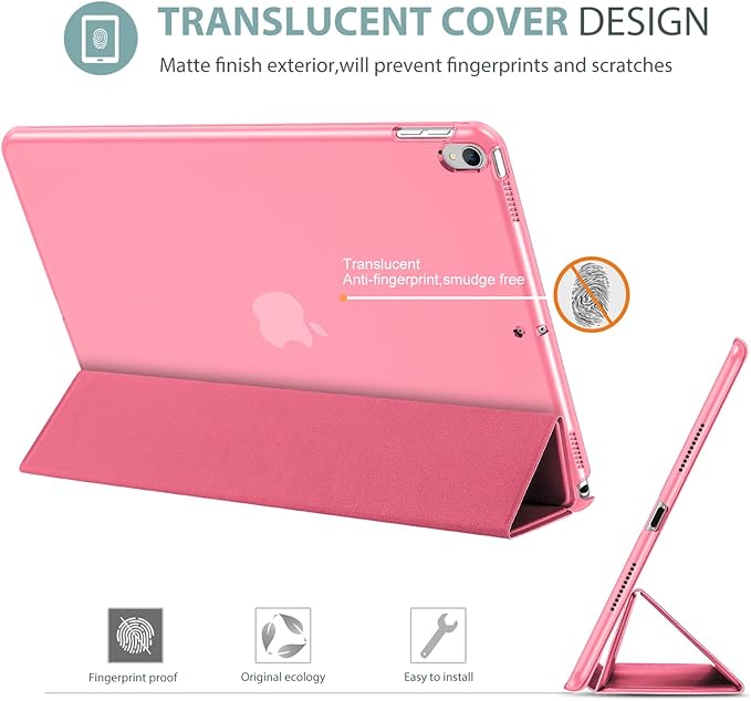 ProCase Smart Case for 10.5” iPad Air 3rd Generation 2019 / iPad Pro 2017, Slim Stand Cover with Translucent Frosted Back for iPad Air 3 -Melonpink
