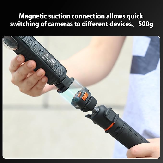 VRIG Magnetic Quick Release Mount Adapter with 1/4" Screw Thread for DJI Osmo Pocket 4 & Pocket 3,Insta360 X5/X4/X3,Xtra Muse,1/4" Screw Hole for Tripod, Monopod