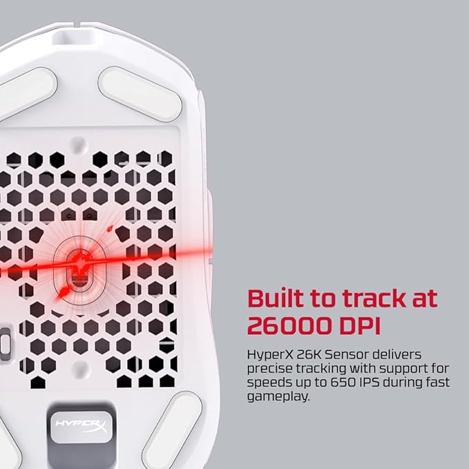 HyperX Pulsefire Haste 2 – Wireless Gaming Mouse- Ultra Lightweight, 61g, 100 Hour Battery Life, Dual Wireless Connectivity, Precision Sensor - White
