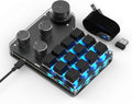 12 Keys Programmable Keyboard with 4-Knobs, One Handed Macro Pad, RGB Backlight Hot-swapping USB Designer Mini Keyboard for Gaming/Office/Work/PS