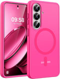 TOCOL for Samsung Galaxy S26 Case, Compatible with Magsafe, Full Camera Protection, Built-in Magnetic Ring, Drop Protection, Translucent Matte Phone Case for S26 6.3 inch (Hot Pink)