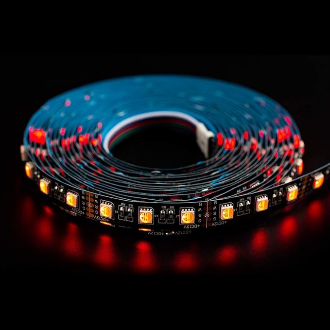 BTF-LIGHTING RGBW LED Strip Lights,UL Listed,5050 4 Colors in 1 RGB + 2700K-3000K Warm White,24V DC,16.4ft/5m 60LEDs/m 12mm Black PCB, IP67 Waterproof for Home Decoration(No Adapter or Controller)